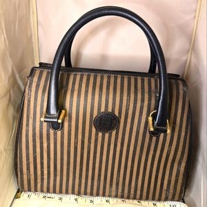Fendi Stiped Boston Bag